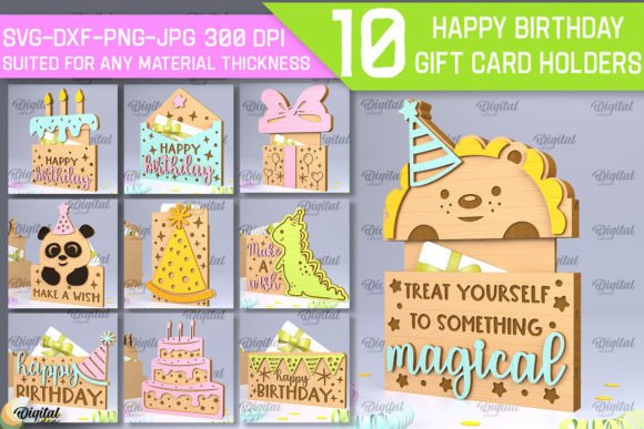 Download Birthday Gift Card Holders Laser Bundle - Birthday gift Collection