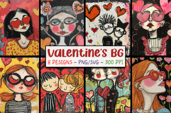 Download Cute Retro Valentines Day Background SVG - Day Collection