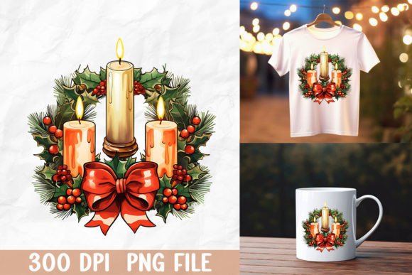 Download Candles and Bows Holiday Art - Day Collection
