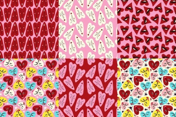 Download Playful Valentine’s Day Hearts Patterns - Day Collection
