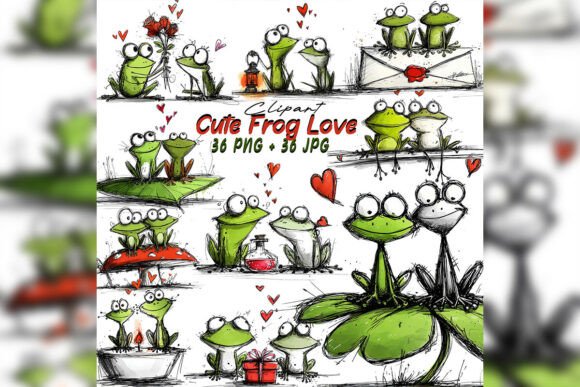 Download Cute Frog Clipart for Valentine's Day - Day Collection