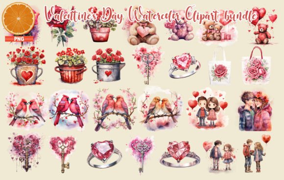 Download Valentine's Day Watercolor Bundle - Day Collection