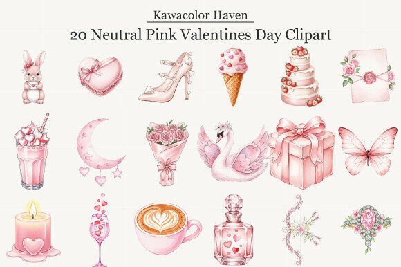 Download Neutral Pink Valentines Day Clipart - Day Collection