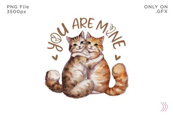 Download Happy Valentines Day Cats PNG T-shirt - Day Collection