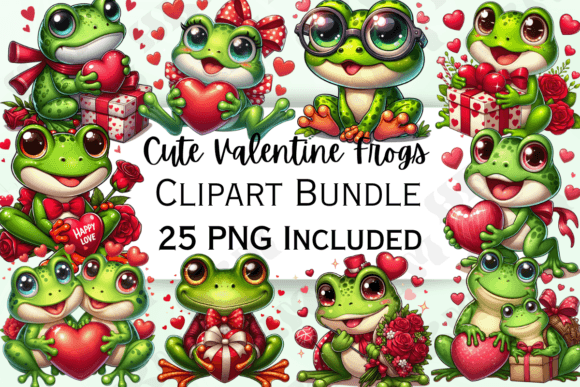 Download Cute Valentine's Day Frog Clipart - Day Collection