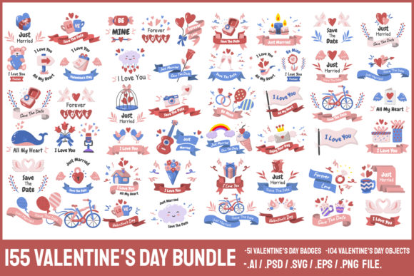 Download 155 VALENTINE'S DAY BUNDLE COLOR STYLE - Day Collection