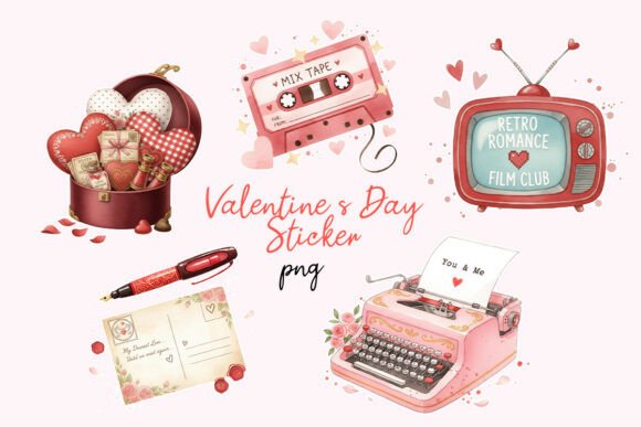 Download '90s Valentine’s Day Sticker Clipart PNG - Day Collection