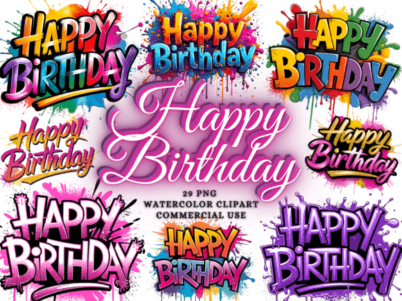 Download Happy Birthday Png Bundle Sublimation - Day Collection