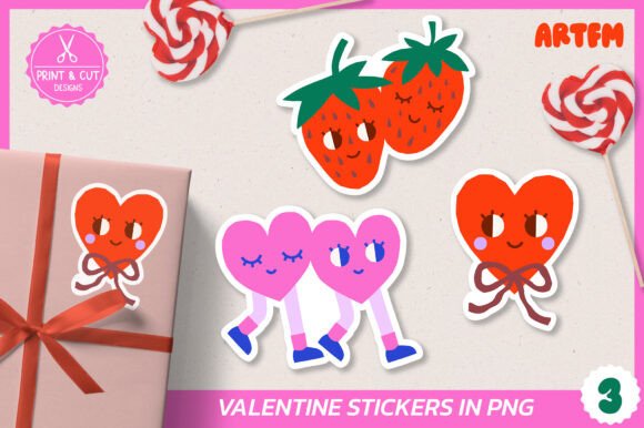 Download Cute Valentine's Day Characters Stickers - Day Collection
