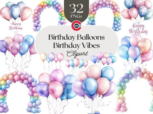 Download Colorful Birthday Balloons Graphics - Day Collection