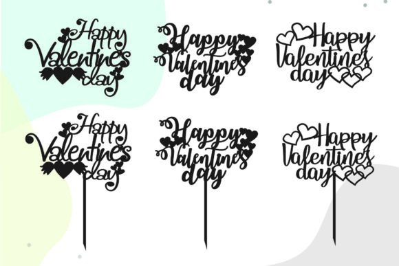 Download Happy Valentines Day Cake Topper Bundle - Day Collection