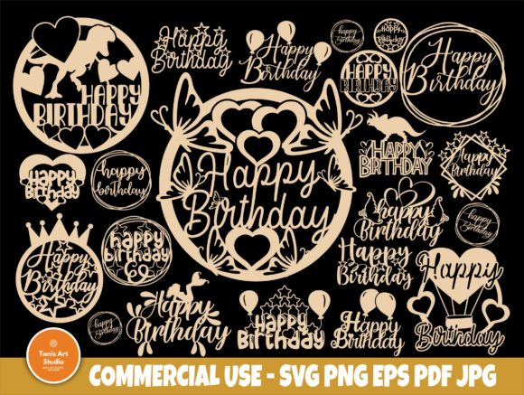 Download Happy Birthday, Cake Topper Set - Day Collection
