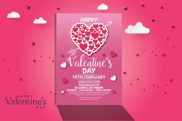 Download Valentines Day Flyer with Heart - Day Collection