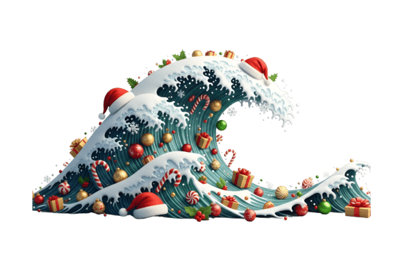 Download Christmas Wave Festive Ocean Holiday Art - Day Collection