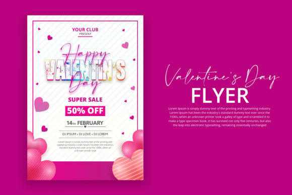 Download Happy Valentine's Day Flyer Design - Day Collection