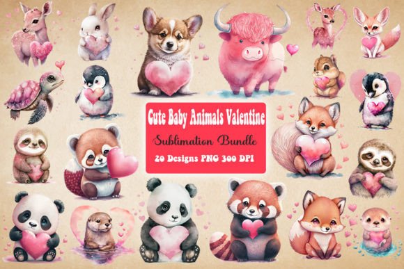Download Cute Baby Animals Valentine's Day Bundle - Day Collection