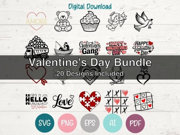Download Valentine's Day Bundle SVG PNG EPS AI - Day Collection