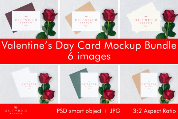 Download Cards Mockup Bundle | Valentine's Day Card Mockup Bundle - Day Collection