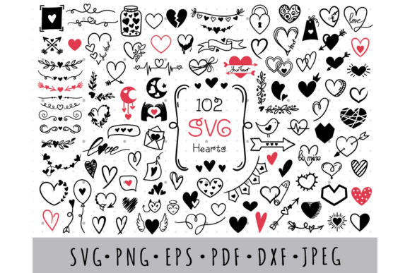 Download Hearts SVG Bundle, Valentine Day Doodle - Day Collection