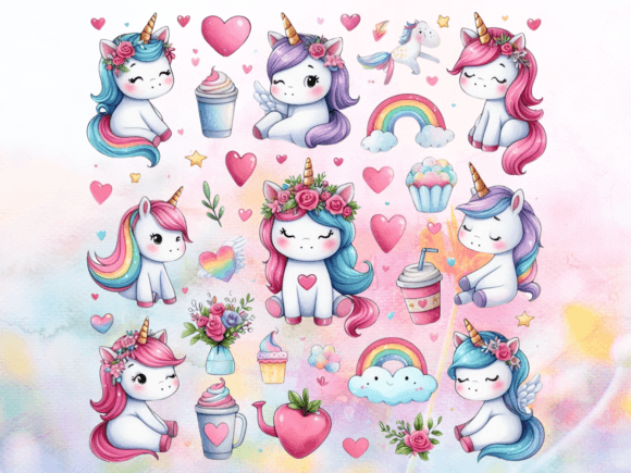 Download Cute Unicorns Valentine's Day Bundle - Day Collection