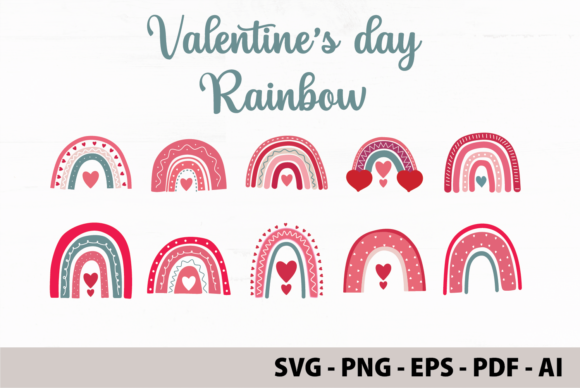 Download Boho Rainbow Valentine's Day SVG Bundle - Day Collection