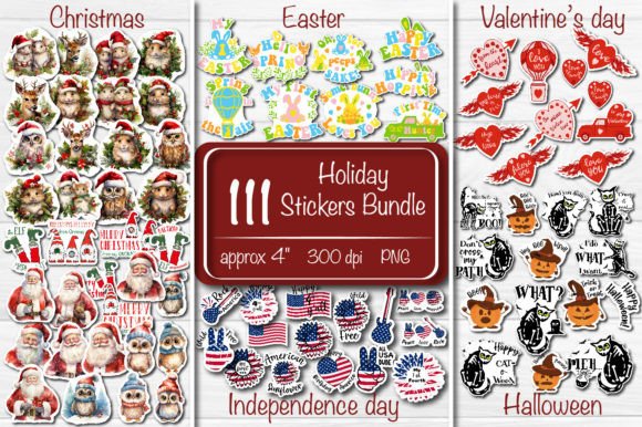 Download Holiday Stickers Bundle Printable Sticke - Day Collection