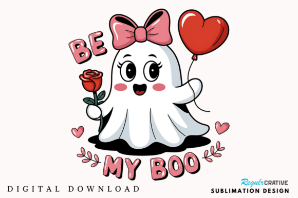 Download Valentine's Day Ghost Sublimation Design - Day Collection